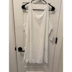New (NWT) White Athleta Match Point Pleated Dress XL